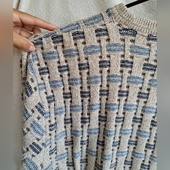 Men's Haggar Pullover Crewneck Textured Knit Cream Colored Sweater - Picture 7 of 7